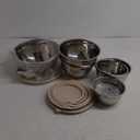 Mixing Bowls with Lids Set, 6 Piece Stainless Steel Nesting Storage Bowls for Kitchen, with 3 Grater Attachments & Non-Slip Bottoms, Size 5.5,3.5,2.5,2.1,1.5,1.1 QT (Khaki)