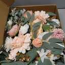 Faux Flower Swag Set of 2 for Wedding Welcome Signs Floral Swag Wedding Reception Ceremony Signs Decor (Champagne & Pink)