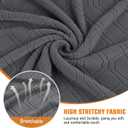 VANSOFY Oversized Recliner Chair Cover, 4-Pieces Stretch Recliner Covers for Recliner Chair Soft Reclining Chair Slipcover Jacquard Pattern Furniture Protector for Dogs Cats(Dark Gray)