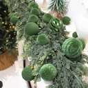 36pcs Velvet Ornaments for Christmas Trees, Flocked Christmas Balls Sets Assortment for Xmas Tree Holiday Decor (Avocado Green)