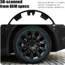 Wheel Rim Protect for Tesla Model Y 20" (2020-2024), Easy-Install Hubcaps Wheel Cover, Scratch-Resistant Car Tire Trim Rings, Stylish Design for Induction Wheels, Matte Black 4Pcs Model Y Accessories