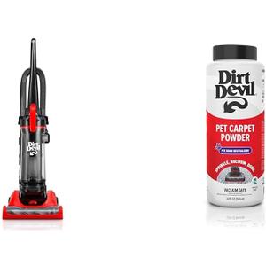Dirt Devil Multi-Surface+ Upright Bagless Vacuum Cleaner Machine for Carpet and Hard Floor, UD76200V + 32 oz Pet Carpet Powder, Room Refresher, Pet Odor Eliminator, Tropical Wind Scent, AD31211