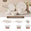 Dinnerware sets plates and bowls sets modern plates,Ceramic Dinnerware Sets,12 Pieces Porcelain Lightweight Plates,Scratch Resistant Dish Set (style - 9, 4 - Set (12pcs))