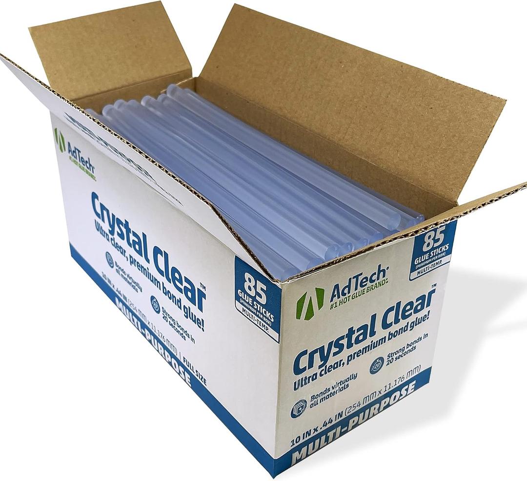 AdTech Hot Glue Sticks 10" Full Size, Clear, 85 Sticks