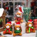 16 Pack Christmas Mini Stuffed Animal Bulk Plush Dogs for Kids 4'' Small Stuffed Puppy with Hat Scarf Plushies Dog Toys Gifts for Christmas Xmas Birthday Party Favors