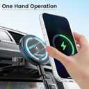 OHLPRO 15W Magsafe Car Mount Charger for iPhone 17, Fast Wireless Charging Magnetic CD Slot Holder with 3M Adhesive Base for Dashboard, Aluminum Shell, Compatible with iPhone 16 15 14 Series, Gray