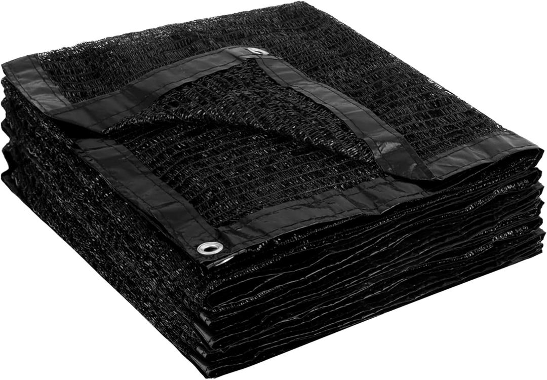 Garden expert 50% Sun Shade Cloth 8x12ft Mesh Tarp with Grommets for Plant Cover Patio Canopy Garden Pergola Greenhouse Car Barn Kennel Black (8FTx12FT)