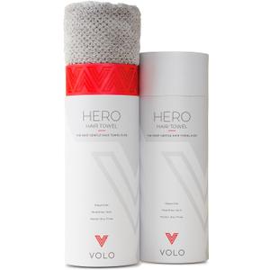 VOLO Hero Luna Gray Hair Towel - Ultra Soft, Quick Drying, Anti Frizz, Large Size, USA Made