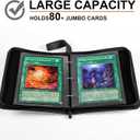 GEAoffice 6x8 inch Jumbo Card Binder Compatible with Jumbo Cards, Holds 80 Jumbo Cards, 1 Pocket Trading Card Album Folder with 40 Jumbo Card Sleeves Fit Oversize Big TCG Cards - XL Pink