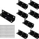 Long L Bracket,ULIFESTAR Black Corner Brace Brackets,Stainless Steel Corner Brackets,Heavy Duty Shelf Bracket,Metal Right Angle Bracket for Wood,100*25mm/3.94*0.98'' 8 PCS