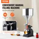 VEVOR Manual Paste Liquid Filling Machine, 5-50ml Adjustable Bottle Filling Machine, Stainless Steel Liquid Filler with 10L Hopper for Milk Water Juice Shampoo Honey