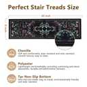 Retro Stair Treads Non Slip for Wooden Steps 15PCS 8"x30" Stair Carpet Treads TPR Backing Soft Stair Rugs Runner Washable Reusable Indoor Safety Stair Mats for Elders Kids Dogs Black