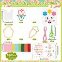 Feifeiya 24 Pack Easter Suncatcher Craft Kit Easter Window Art Kit Bunny Carrot Egg Crafts Window DIY Tissue Paper Suncatcher Decoration Ornament for Classroom Art Party Favor Supplies