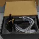 Black Gold Waterfall Sink Single Hole Vanity 1 Handle Brass Modern Unique Bathroom Faucets, 2 Tone Single Lever Copper Swan Style Vessel Hollow Faucet with Deck Plate for 3 Hole