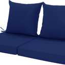 Outdoor Cushions for Patio Furniture, Waterproof Outdoor Chair Cushion w/Fade-Resistant, Removable & Machine-Washable Cover, 22x22 Inch, Deep Seat Sofa/Couch Pad Replacement  Set of 2, Navy Blue