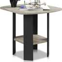 Furinno SIMPLE DESIGN Side Table, 2-Tier Modern End Table with Soft Edges, Open Shelves Night Stand, Bedside Table, for Living Room, Bedroom, French Oak