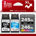 245XL 246XL Ink Cartridge Replacement for Canon PG-245XL CL-246XL PG-245 245 246 XL Combo Pack for PIXMA MG2525 MG3022 MX490 TS202 TS3322 TR4520 TS302 Cannon Printer Ink Cartridges (1 Black,1 Color)