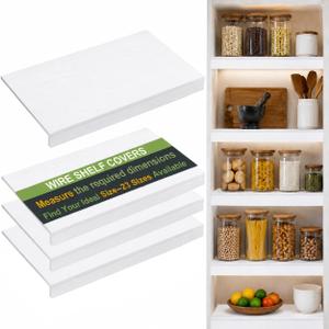 Wire Shelf Covers for Pantry, Tool-Free Wood Wire Rack Cover, 40 x 16 in, 40x16x2.6in