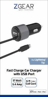 ZGear Car Charger With USB Port 17 Watt