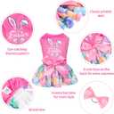 CuteBone Happy Easter Eggs Dog Dress Velvet for Small Dogs Girl Pink Puppy Dresses Dog Clothes CVA18L-D, Large