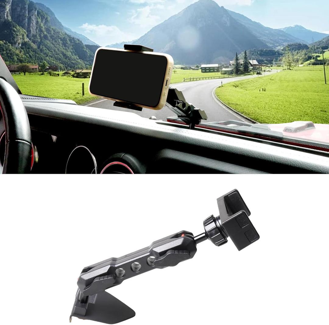 West-xingzhe Car Phone Holder Mount for 2018-2023 Jeep Wrangler JL 2/4 Door 4xe Gladiator JT Cell Phone Mount 360 Adjustable Dashboard Smart Phone Holder Interior Accessories,Black