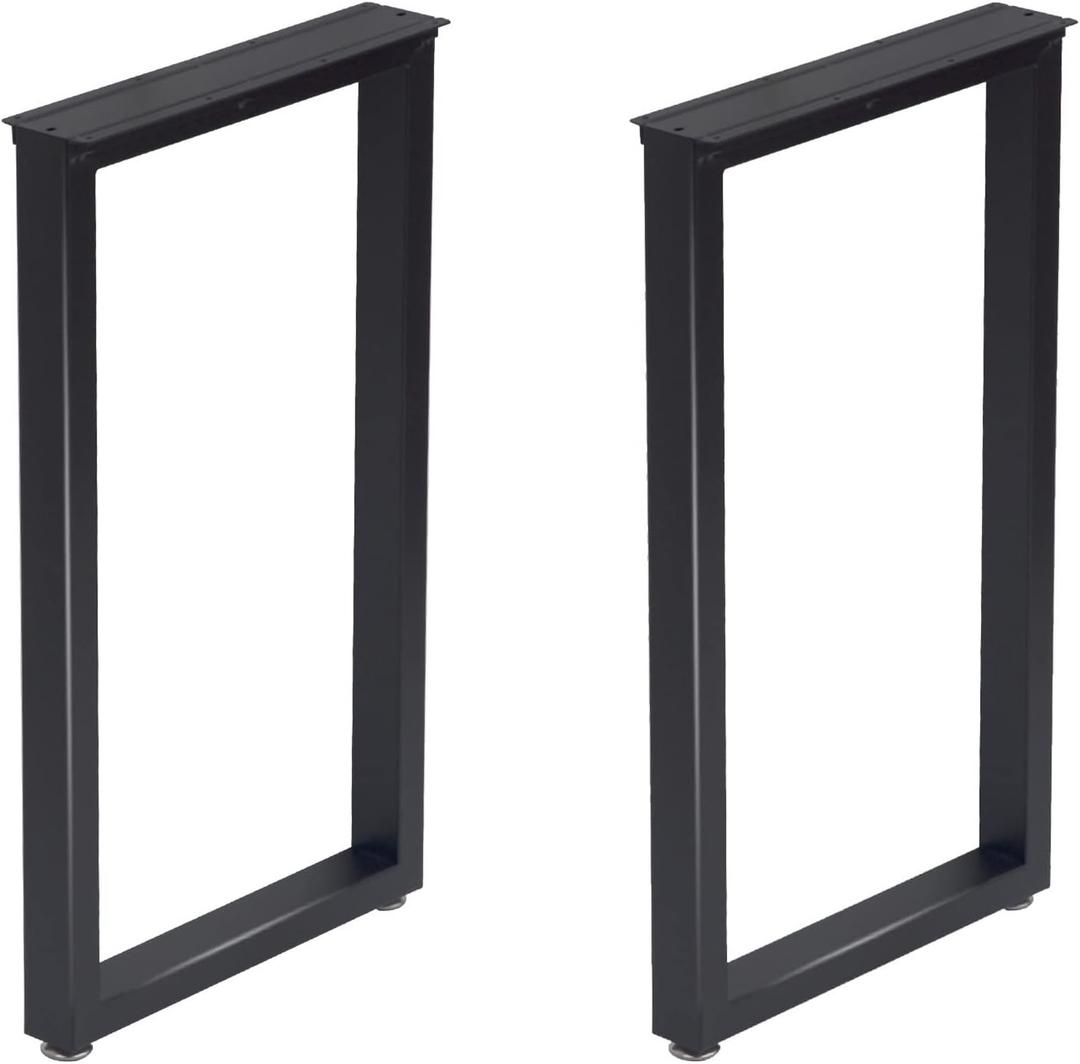 Taelakeni 28 Inch Metal Desk Table Legs, Heavy Duty Industrial Style Dinning Table Leg with Adjustment Feet Pads (Square)