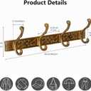 Coat Rack Wall Mount Hooks for HangingVintage Aluminum Thickened Solid Wall Hooks Coat Rack Clothes Rack Hat Rack for Behind The Door Bathroom Living Room Bedroom(1Pc)