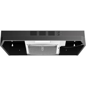 SNDOAS Black Range Hood 24 inch,Ductless Range Hood Under Cabinet,Black Coating Stainless Kitchen Exhaust Hood with 2-speed Fan,230 CFM,Rocker Switch,Hard-wired Stove Vent Black Ventless