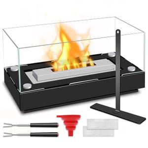 Tabletop Fire Pit, Small Table Fireplace FirePit for Dinner Parties, Smores Maker Kits, Portable Mini Fireplace Indoor Outdoor Table Top Firepit