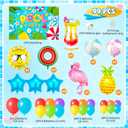 Pool Party Decoration, 99pcs Pool Party Birthday Decorations Set Includes Pool Party Backdrop Tropical Balloons etc Hawaiian Party Birthday Decorations