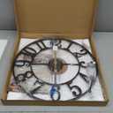 Large Wall Clock for Living Room Decor - 18 Inch Silent Non-Ticking Wall Clocks Battery Operated, Metal Vintage Retro Decorative Modern Wall Clock for Bedroom, Kitchen, Office, Farmhouse Decor (Black - Arabic Numerals)