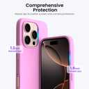 ORNARTO Compatible with iPhone 16 Pro Max Case 6.9", Slim Liquid Silicone 3 Layers Soft Gel Rubber Shockproof Protective Cover with Anti-Scratch Microfiber Lining-Cherry Blossom