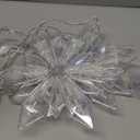 Quntis 34" Christmas Snowflakes Window Lights Battery Operated, 3 Pack 36 LEDs Snowflake String Lights with Timer Memory, 8 Twinkle Modes Xmas House Indoor Winter Hanging Decoration, Warm White