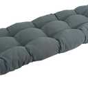 Blazing Needles Twill Tufted Bench Cushion, 60" x 19", Steel Grey
