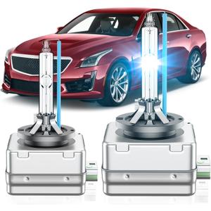 Fit for Cadillac 2013-2019 ATS 2016-2019 CTS 2013-2017 XTS D3S HID Xenon Headlight Bulbs, 350% Brightness, High Low Beam Light Bulb, 8000K White Blue, Pack of 2