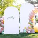 White Arch Backdrop Cover 7.2FT Fitted Polyester Arch Covers Stretchy Backdrop for Wedding Birthday Party Decoration Baby Shower Banquet Ceremony