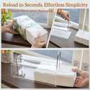 Acrylic Tissue Box Holder Rectangle with Curved Design - Decorative Modern Crystal Clear Tissue Box Cover with Silver Metal Accents for Home/Office Dcor