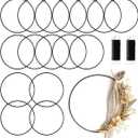 16 Pack Foral Hoop 12 Inches Metal Rings for Crafts Macrame Rings Hoop Wreath Dream Catcher Rings DIY Wreath Candle Rings Wreaths Craft Hoops, Black
