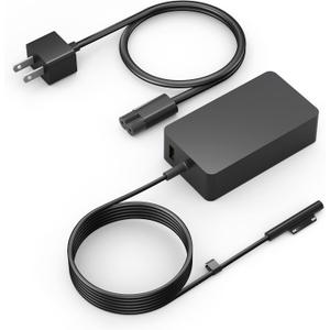 65W Surface Pro Laptop Charger for Microsoft Surface Pro 11,10, 9, 8, 7+, 7, 6, 5 Surface Laptop 5 Studio 4 Go 3 2, Surface Book 3 2 1, Surface Go Tablet, Support 36W, 44W