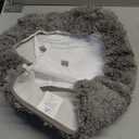 Microfiber Elongated Toilet Seat Cover 19.5"x 15" Machine Washable Solid Toilet Lid Cover Adjustable Rubber Backing Fits Only 18-19.5" L x 14-16" W Elongated Toilet Seat (Gray)