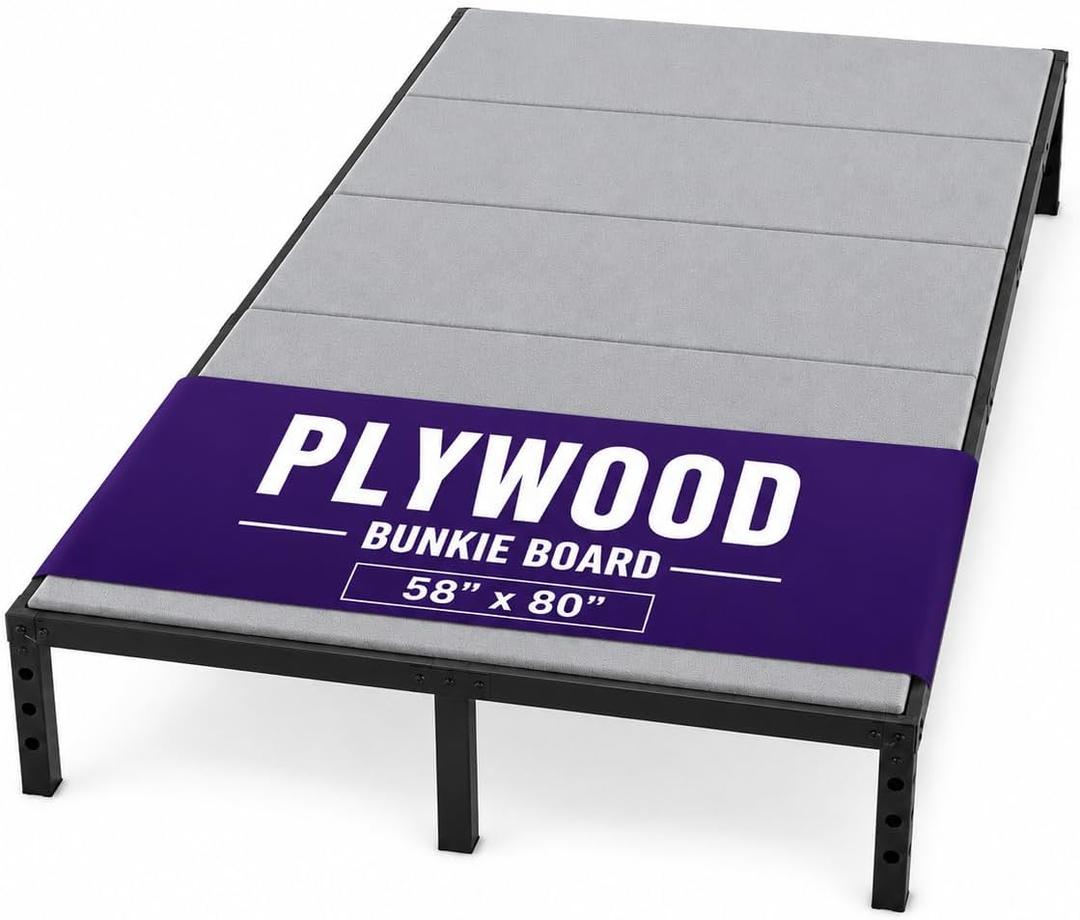 Plywood Ultra Heavy-Duty Bunkie Board Queen Size 58" x 80" Wood Anti-Sag Under Mattress Bed Support Noise Minimizing Breathable Bunky Board