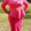Women's Peplum Bodycon Long Sleeve Wear to Work Dresses Bow Party Club Ruffle Formal Cocktail Pencil Dress (Purple, XL)