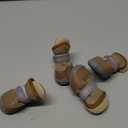 QUMY 4PCS Dog Shoes for Small Dogs, Hot Pavement Summer Puppy Dog Boots & Paw Protectors with Soft Anti-Slip Rubber Sole, Mesh Breathable Dog Booties for Hardfloors, Walking Running Khaki Size 3