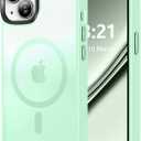 Magnetic for iPhone 13 Case/iPhone 14 Case, [Compatible with Magsafe & Military-Grade Protection] Slim Translucent Matte Phone Case for iPhone 13/14 6.1 inch,Light Green