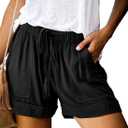 Wielsscca Womens Drawstring Shorts Summer Elastic Waist Casual Lightweight with Pockets