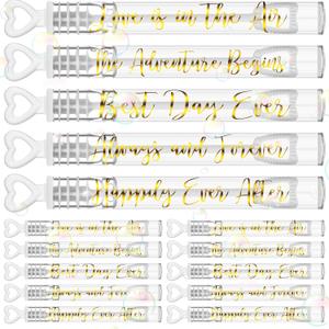 120 Count Wedding Mini Bubble for a Wedding Wands Bulk Heart Bubble Wand for Guests Send Off Party Supplies Valentine Anniversaries Celebration (Love Forever)