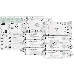 The Honest Company Clean Conscious Multi-Use Wipes | Hypoallergenic + Unscented for Sensitive Skin | Over 99% Water, Compostable, Plant Based, Baby Wipes | Pattern Play, 576 Count