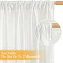 LAMIT Natural Linen Curtains for Bedroom, 84 Inch Length Faux Linen Textured Light Filtering Drapes Rod Pocket Window Treatment Panels for Living Room, Set of 2 Panels, 52 x 84 Inch, Ivory White