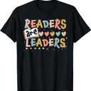 Retro Readers Are Leaders Cute Heart Back To School T-Shirt, Size S