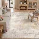 7x9 Area Rugs Living Room: Washable Abstract Rug Gold Grey Brown
